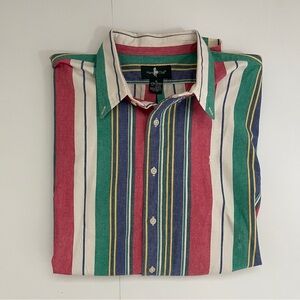 Vintage Multicolor Stripe Collared Shirt